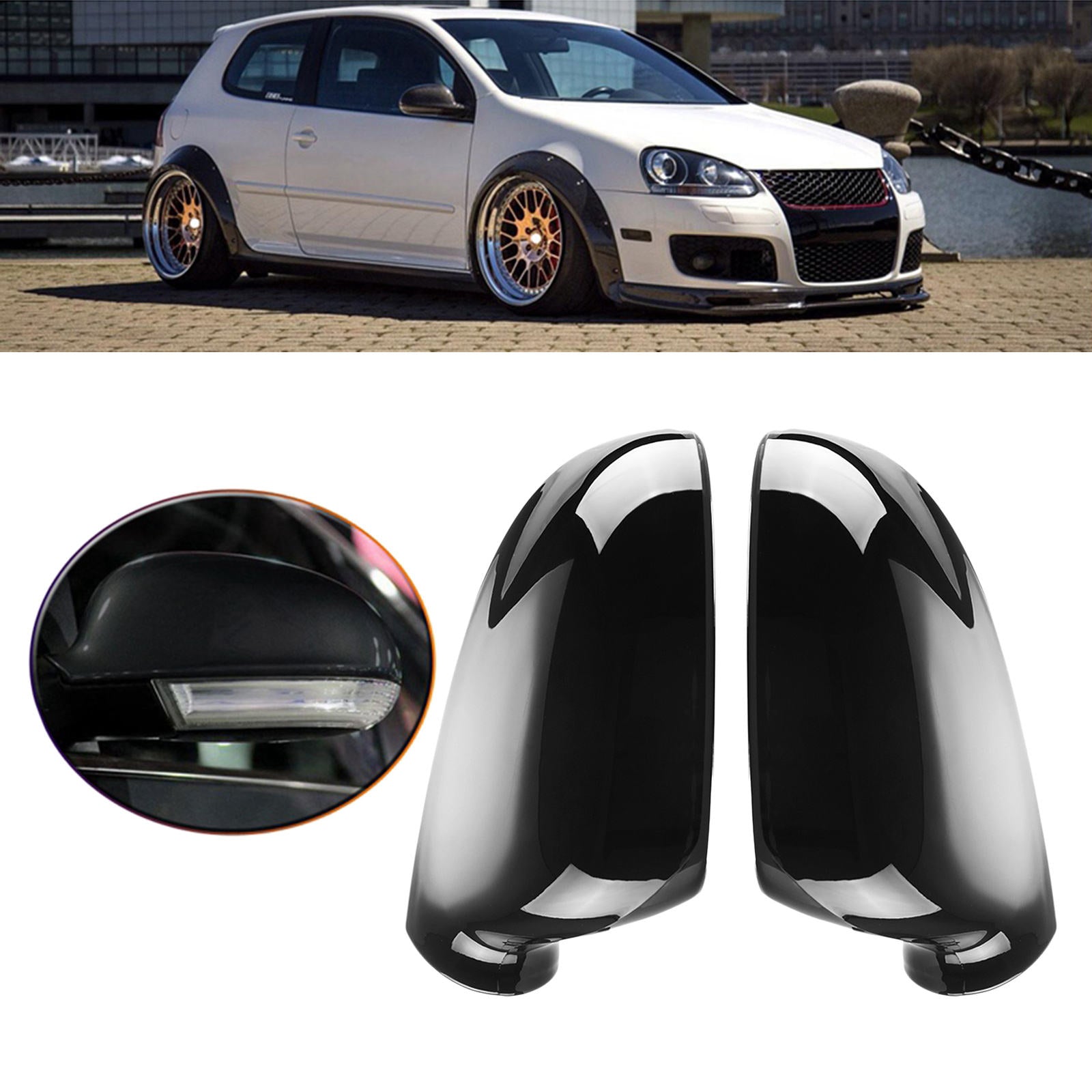 1Pair ABS Car Exterior Rear View Mirror Shell for VW Golf MK5/Plus Jetta
