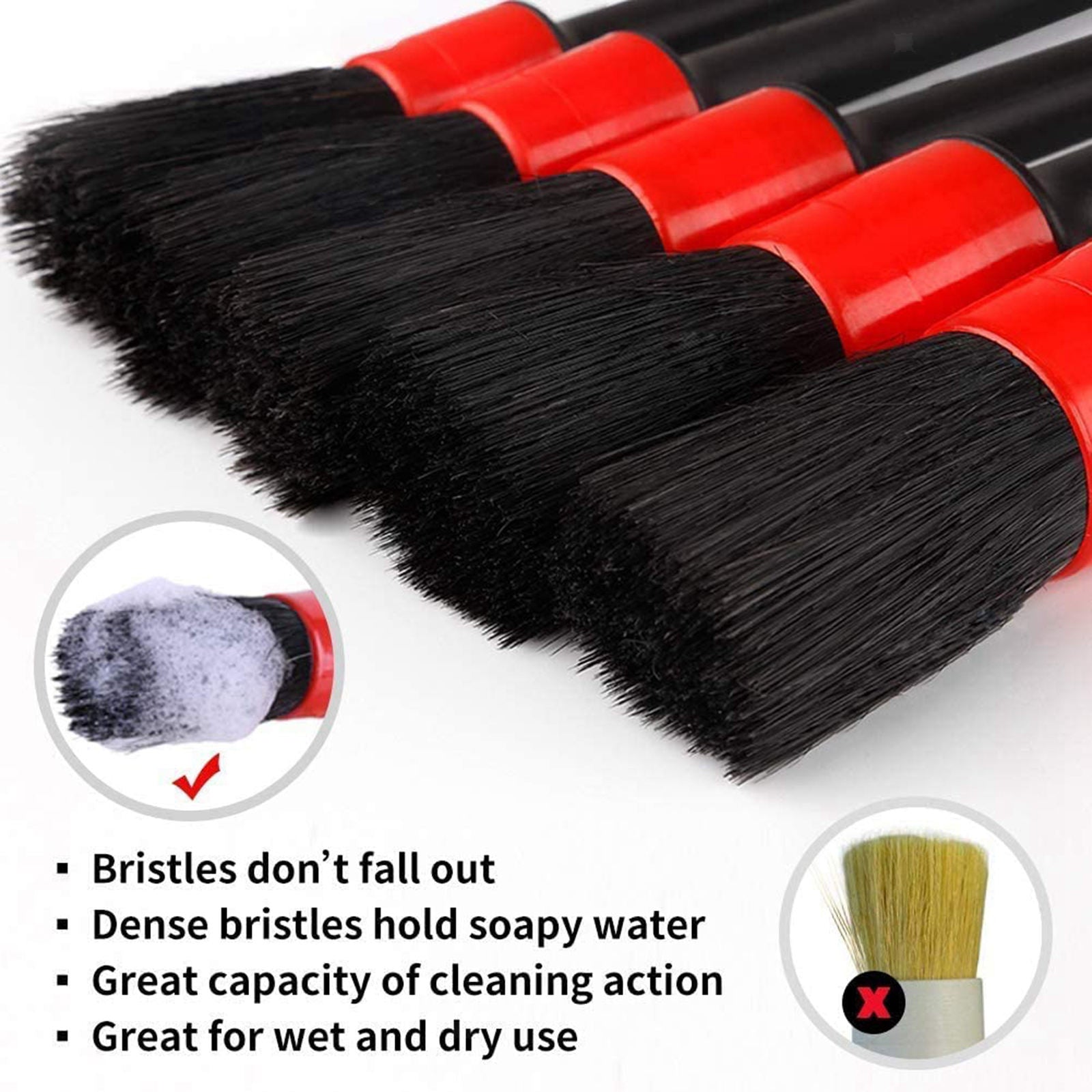 Car Detailing Brush Kit Vehicle Automobile for Wheel Engine Clean Brush Tool