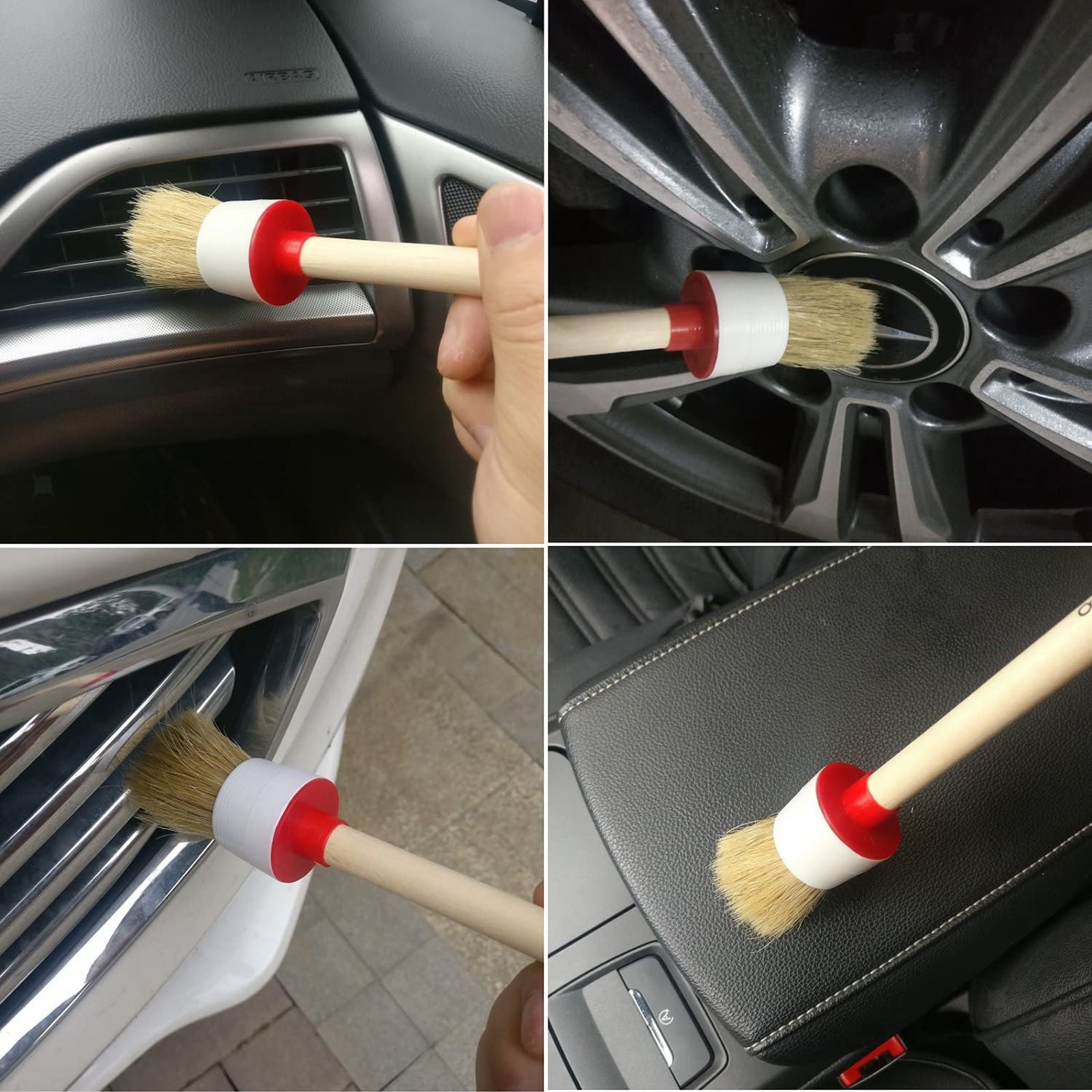 Professional Truck Car Detailing Brush Boar Hair Wheel Cleaning Tool Set