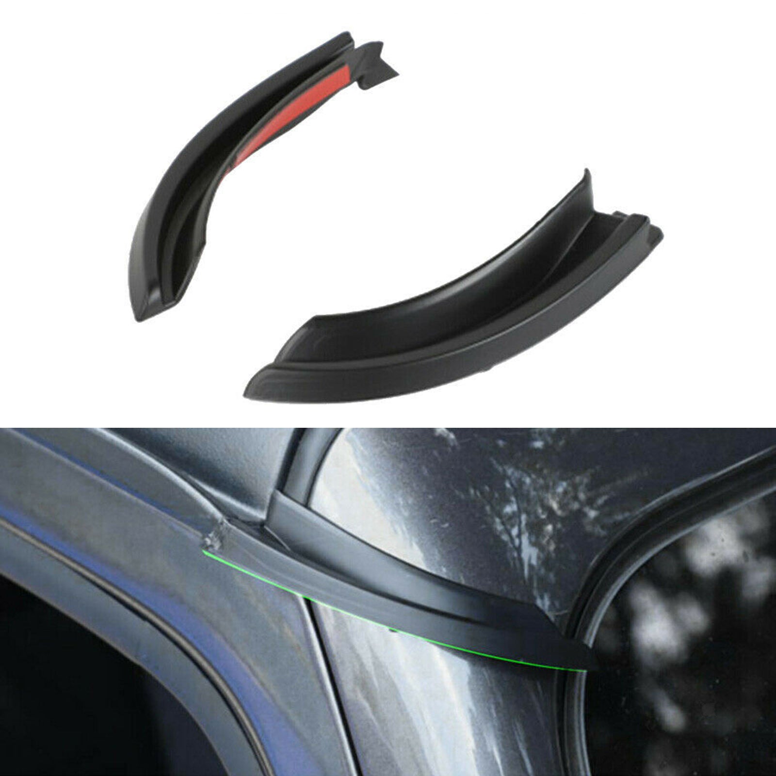 Black Water Rain Gutter Extension for Jeep Wrangler JL 2018-2020 Accessories