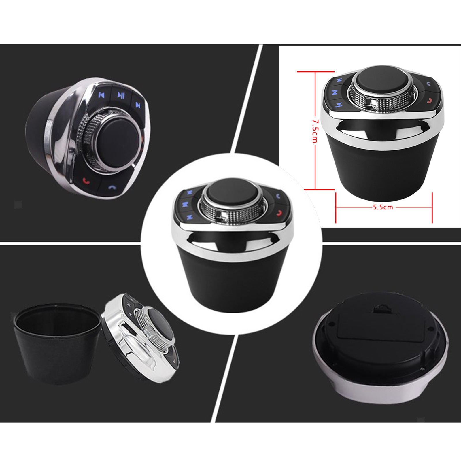 8 Keys Function Steering Wheel Control Button Adapter Switch with LED Light