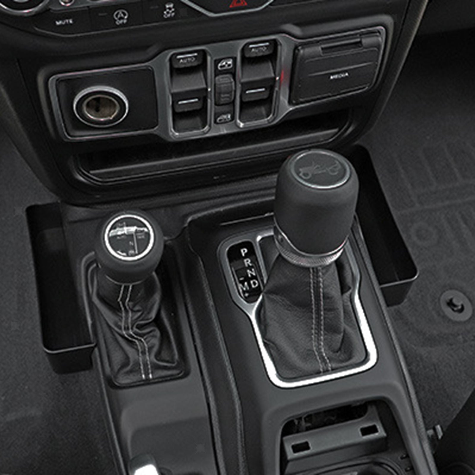 Shifter Storage Box Pocket Bins for Wrangler JL JLU 2018-2021 Black Premium