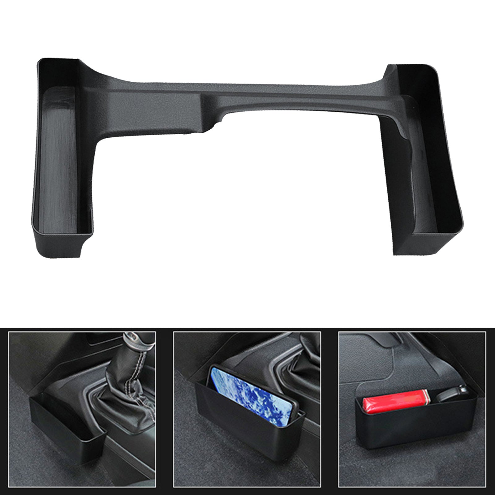 Shifter Storage Box Pocket Bins for Wrangler JL JLU 2018-2021 Black Premium