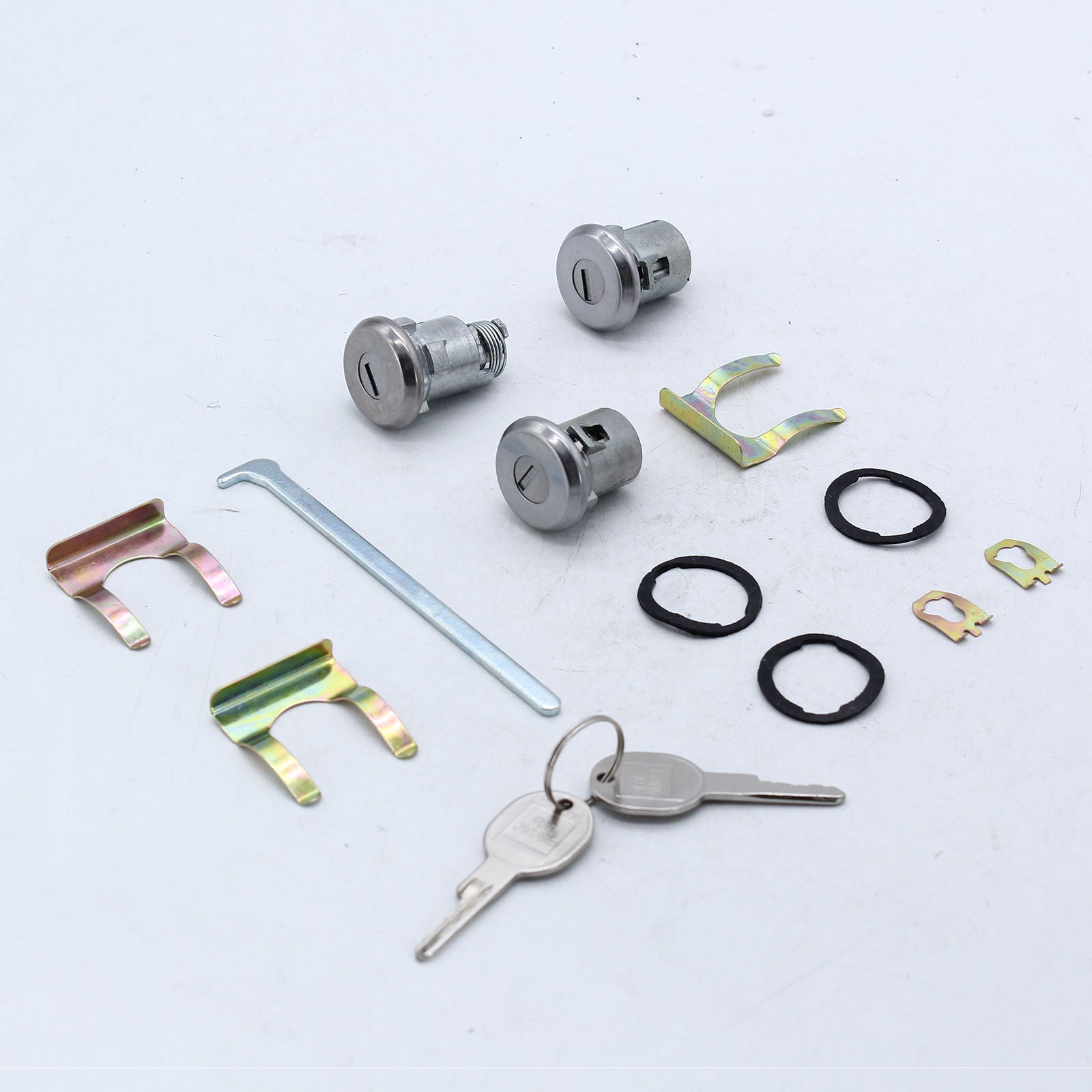Doors Trunk Lock Cylinder with 2 Keys for GM Chevelle Camaro Oval H Groove