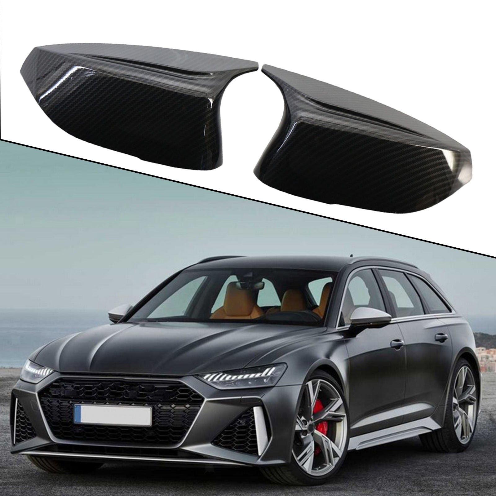 Side Mirror Covers Caps for Infiniti Q70 2014-up Facelifted Easy Install