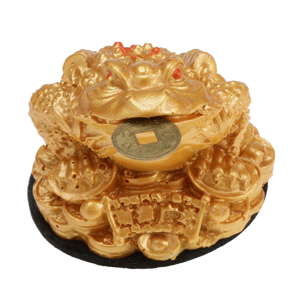 2x Feng Shui Money Toad Three Legged Treasure Wealth Frog Decor Statue Gift
