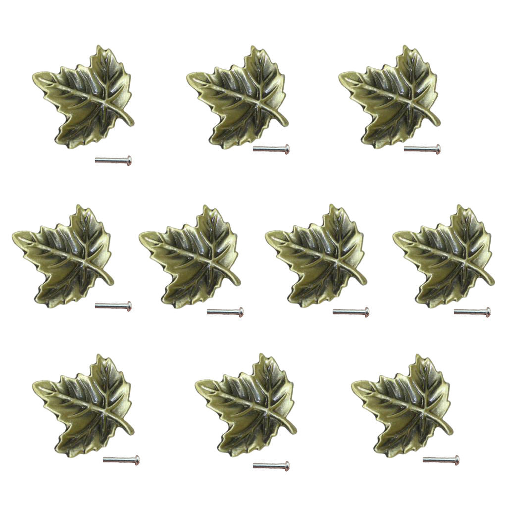 Set of 0 Retro Leaf Furniture Knob, Drawer Cabinet Decor