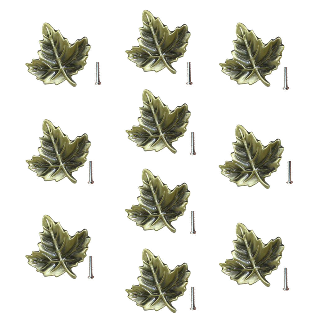 Set of 0 Retro Leaf Furniture Knob, Drawer Cabinet Decor