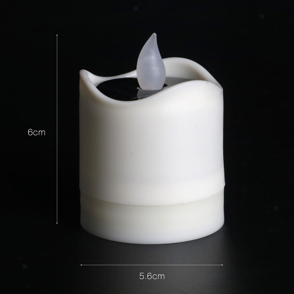 Solar-Power Electric LED Candle Flickering Flameless Votive Tealight Yellow