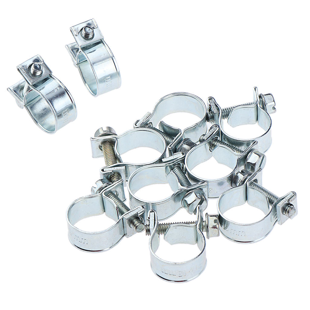 10x Hose Clamps Fuel Line Clips for   Petrol Pipe Ø 13 - 15mm