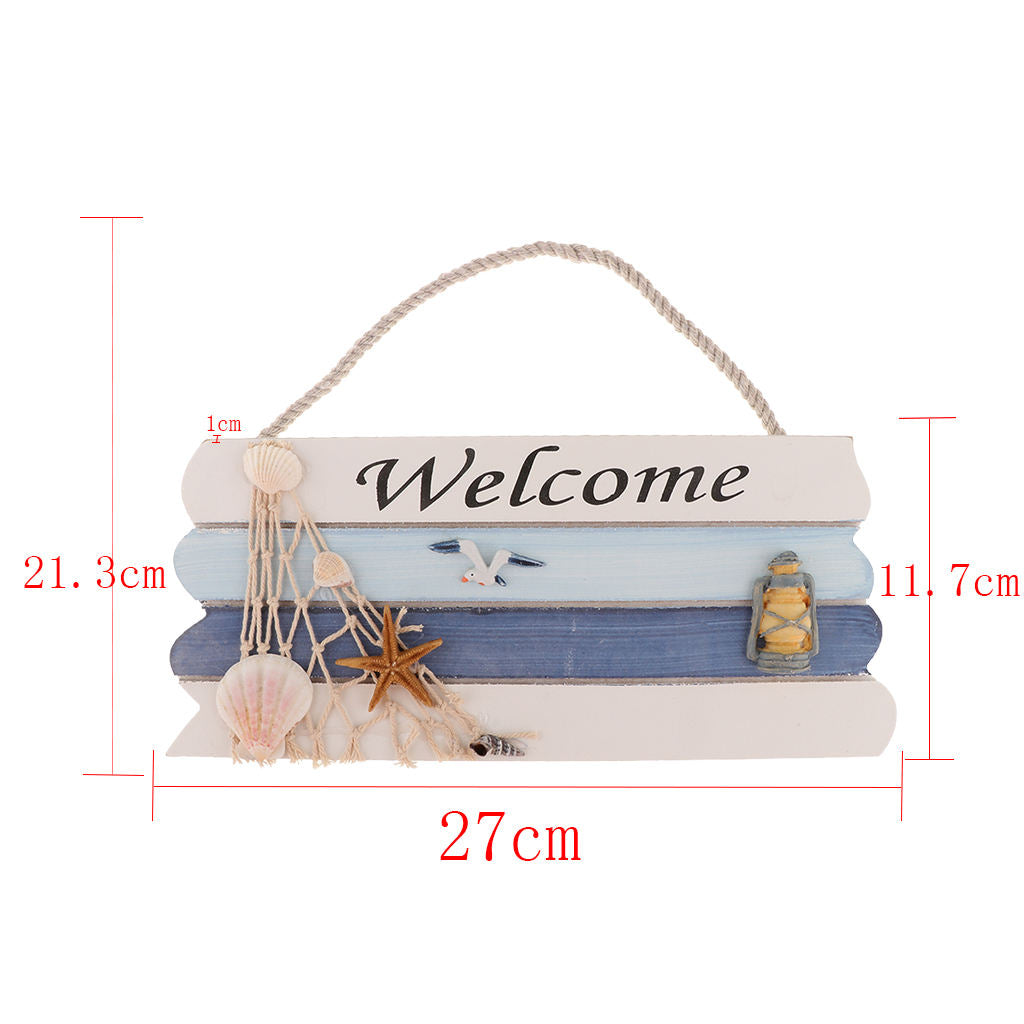 Welcome Sign Plaques with  Sea Net Star   Ontop