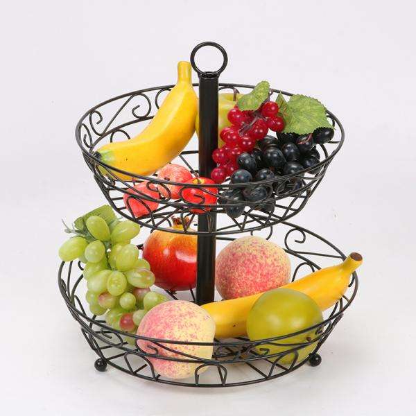 Two Tier Fruit Basket Stand for Storing & Organizing Vegetables, Eggs