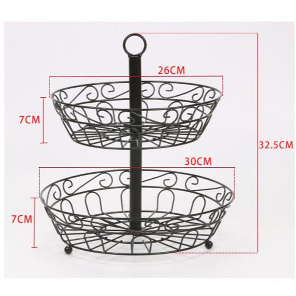 Two Tier Fruit Basket Stand for Storing & Organizing Vegetables, Eggs