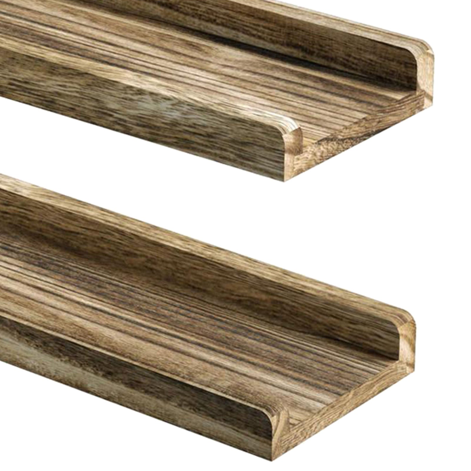 2x Rustic Wood Floating Shelves Wood Wall Storage Shelves for Farmhouse Bathroom