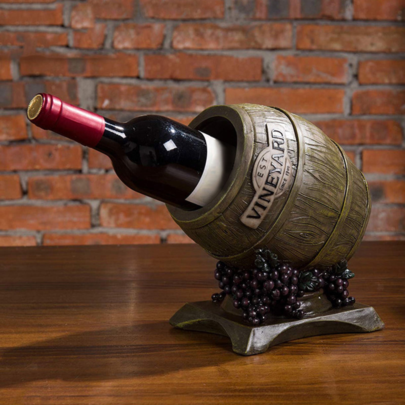 Retro Wine Rack Statue Craft Wine Organizer Stand Home Tabletop Display
