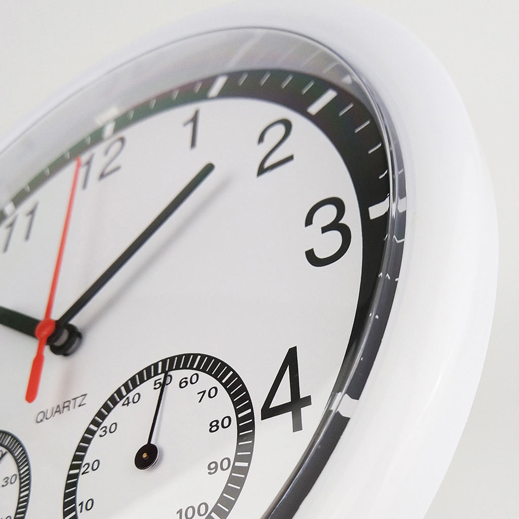 24.4cm Garden Station WallClock Indoor Outdoor Temperature Humidity Display