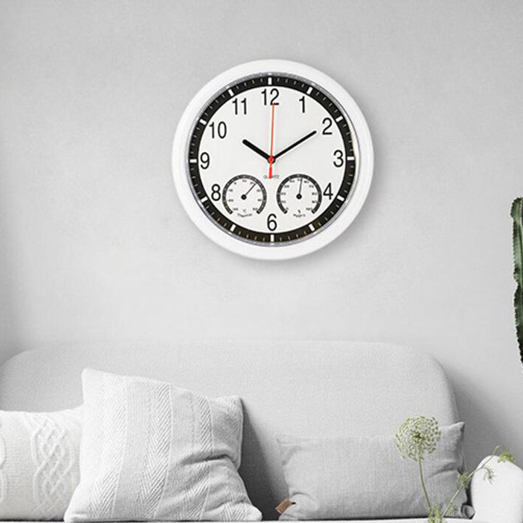 24.4cm Garden Station WallClock Indoor Outdoor Temperature Humidity Display