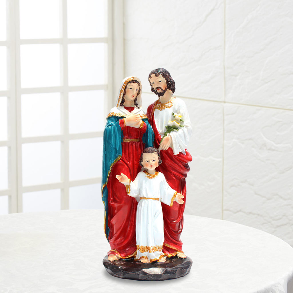Holy Family Statue Catholic Religious Jesus Christ Sculptures Office Decor