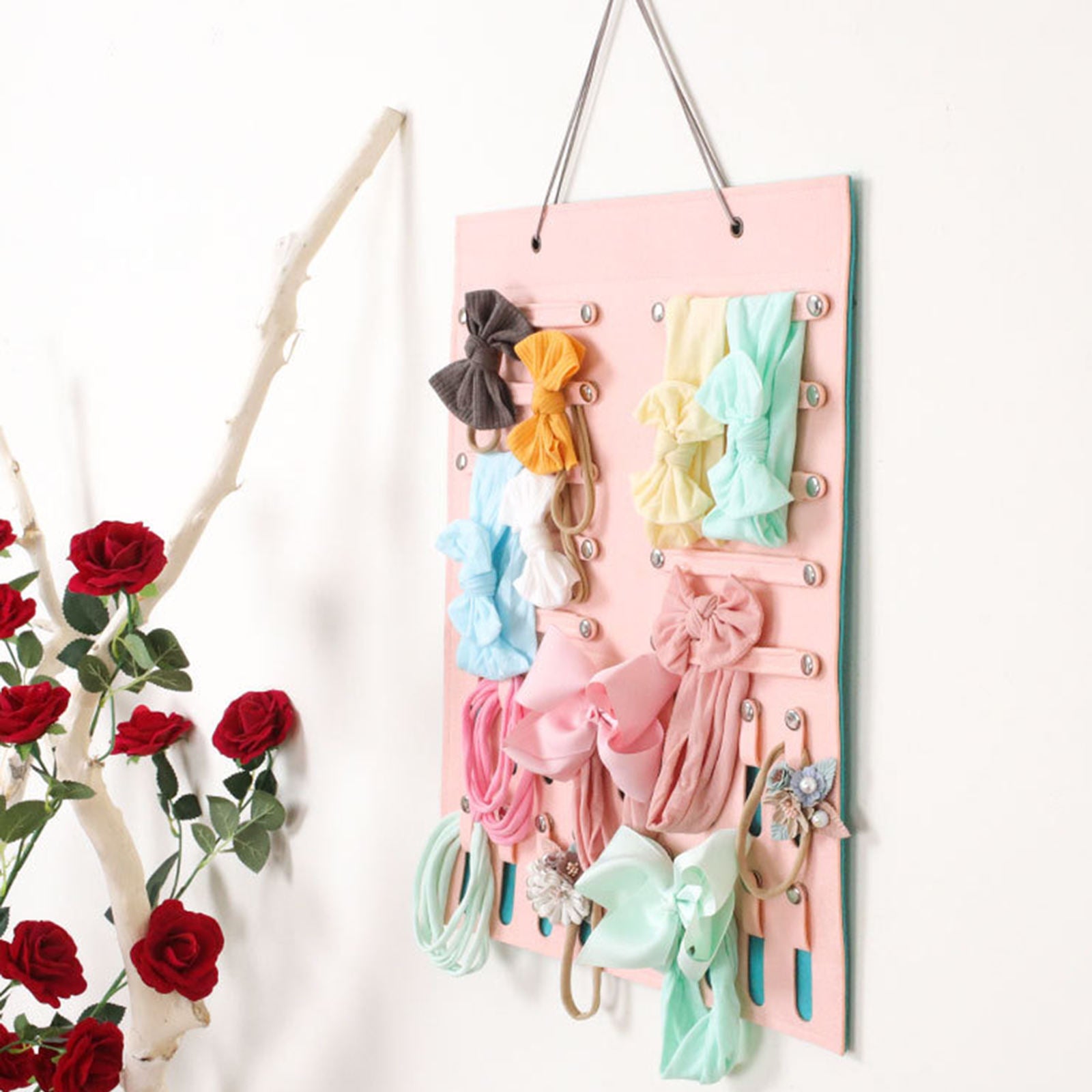 Headband Holder Storage Girl Retail Home Organizer Display Hanging Pink