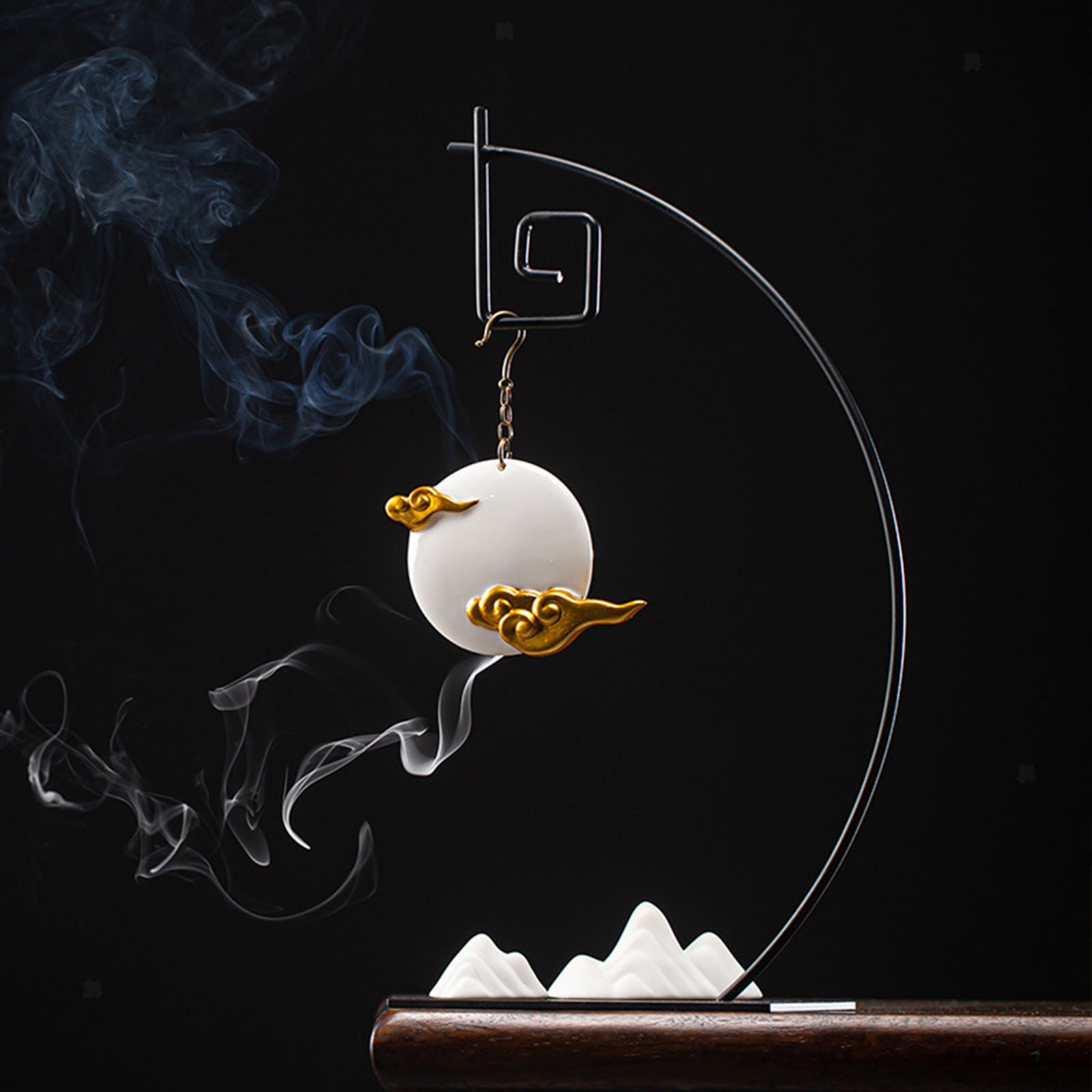 Ceramic Zen Backflow Incense Burner Aromatherapy Burning Cone Holder Home