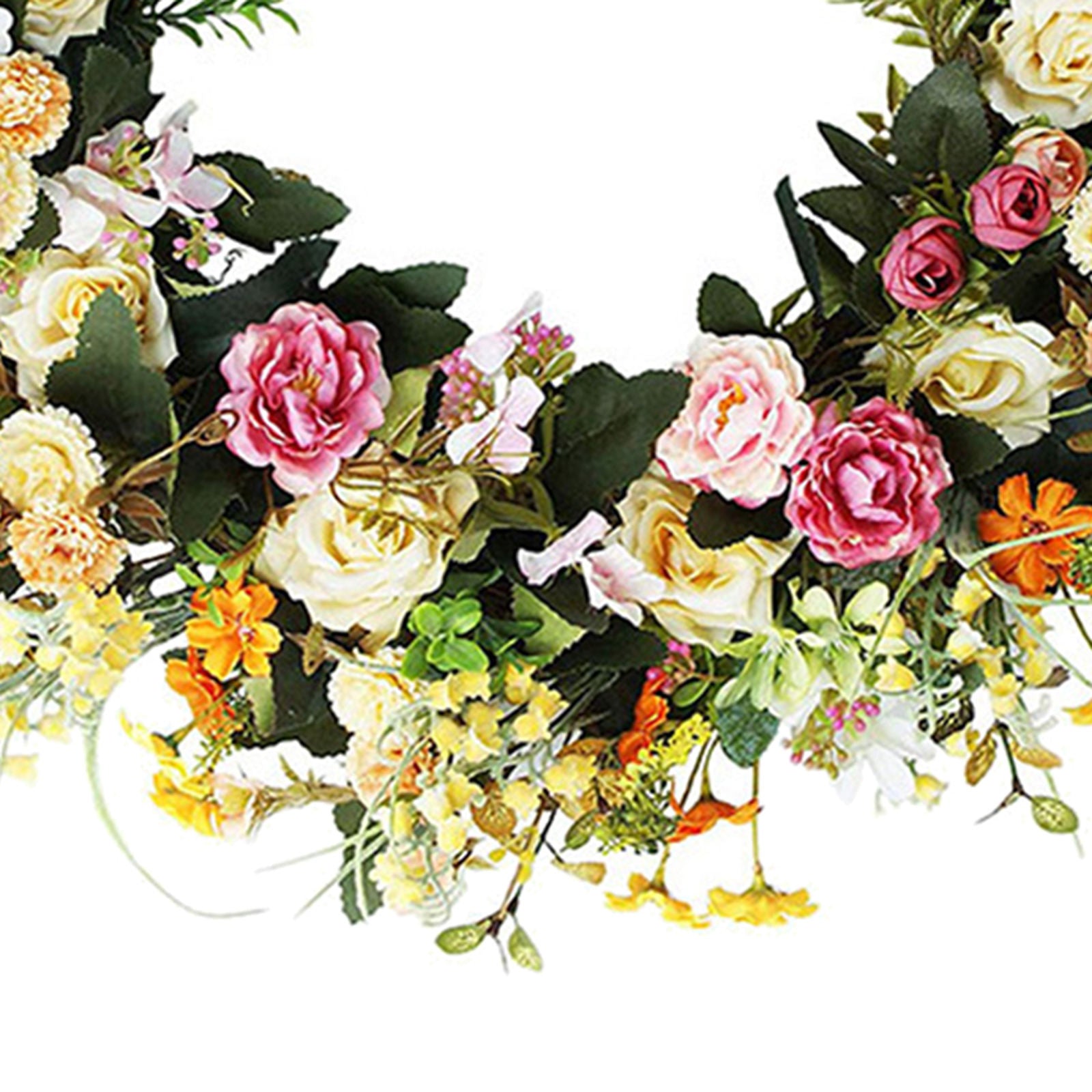 Door Wreath Rose Daisy Wild Flowers Garland Home Decor Window Party Wedding