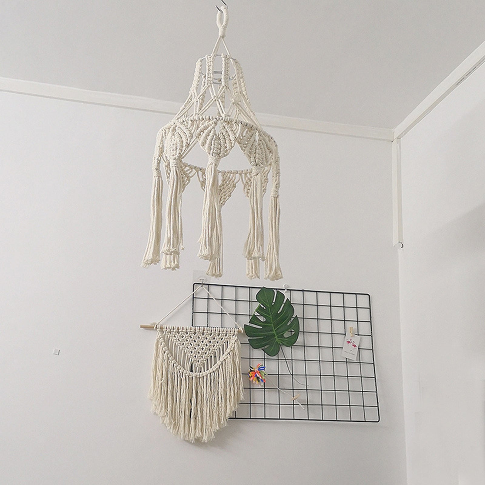 Macrame Tassel Lamp Shade Woven Boho Lampshade Cover Hotel Bedroom Decor