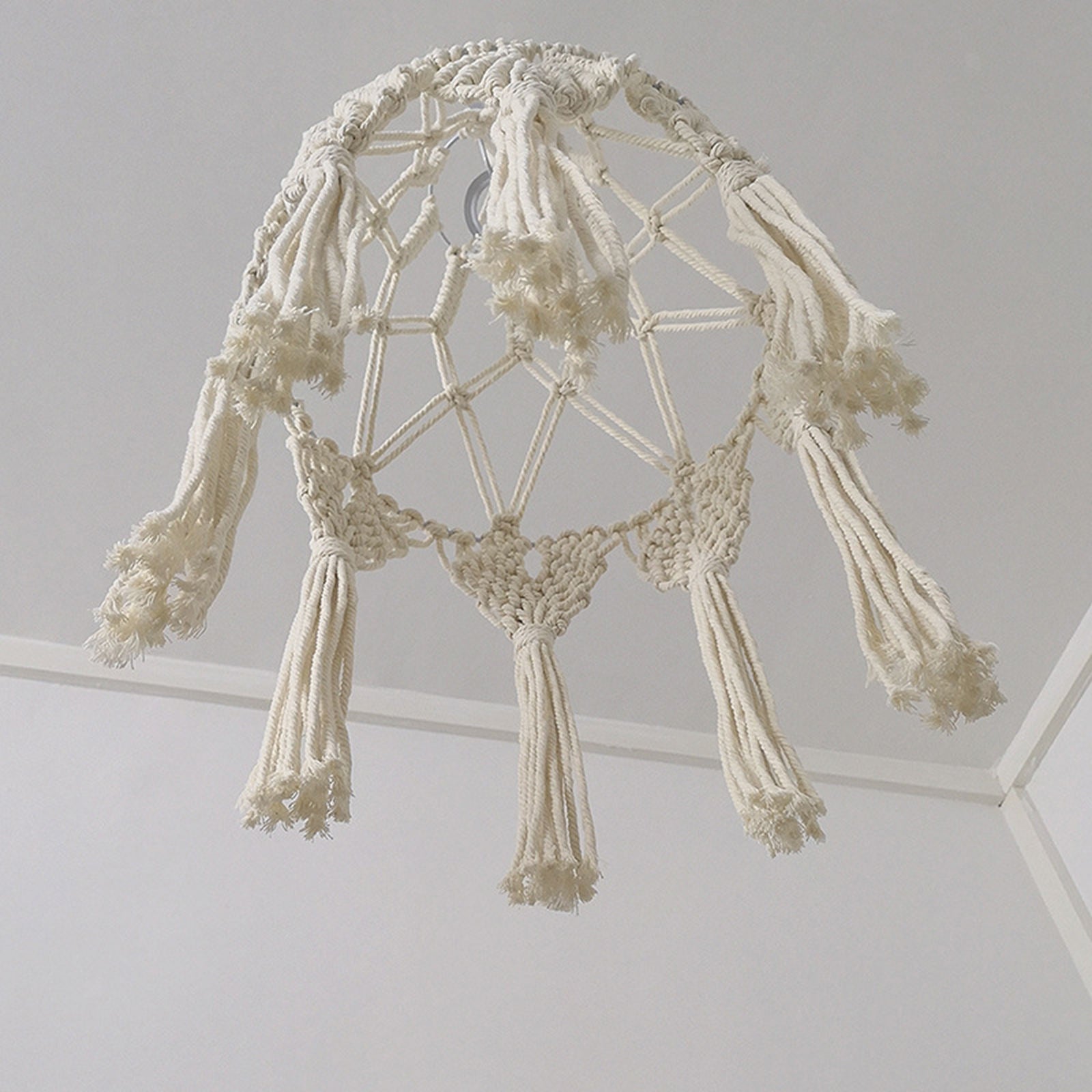 Macrame Tassel Lamp Shade Woven Boho Lampshade Cover Hotel Bedroom Decor
