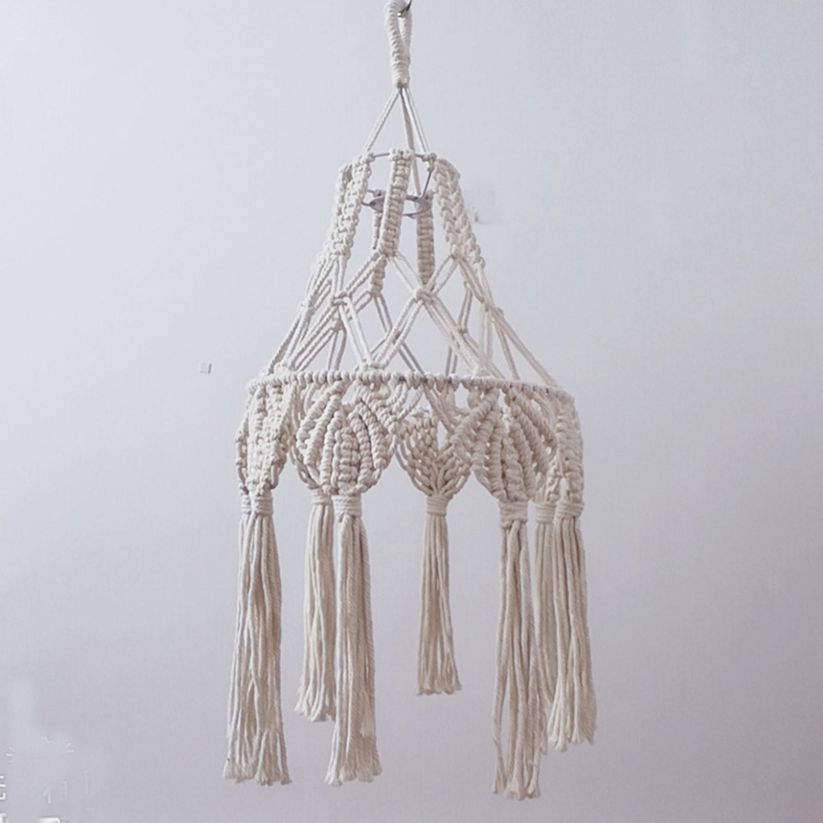 Macrame Tassel Lamp Shade Woven Boho Lampshade Cover Hotel Bedroom Decor