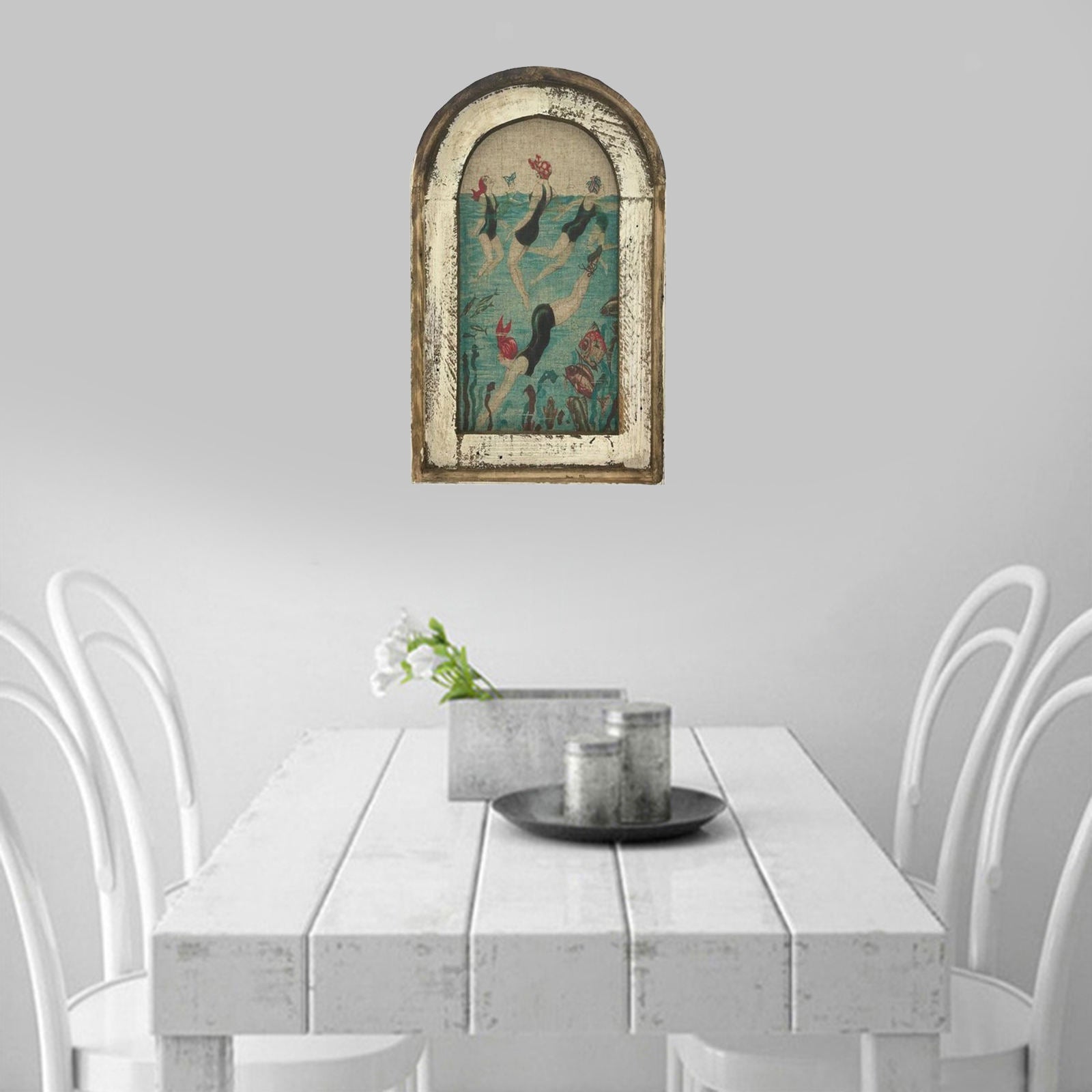 Retro Swimming Wall Art Elegant Cafe Painting Photography Hotel Ornament