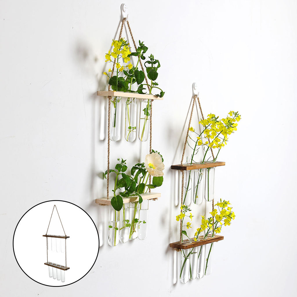 Wall Hanging Terrarium Flower Vase Glass Planter Propagator Home Garden