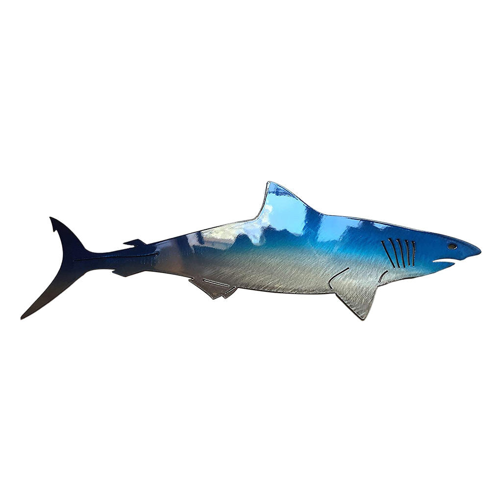 2x Metal Shark Wall Decor Hanging Sculpture Home Patio Nautical Ornament