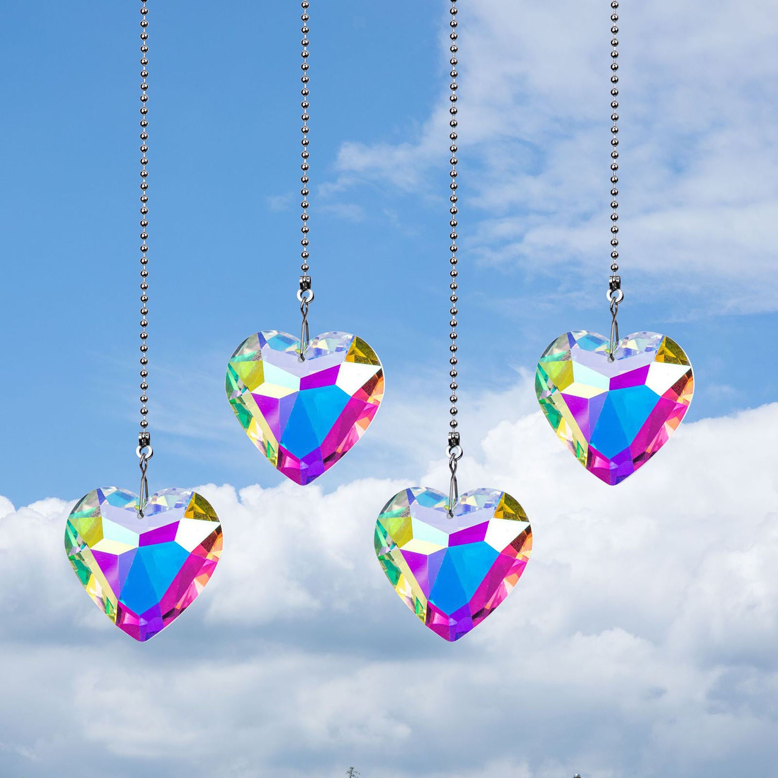 Heart Crystal Sun catchers Chandelier Prism Rainbow Maker Hanging Ornaments