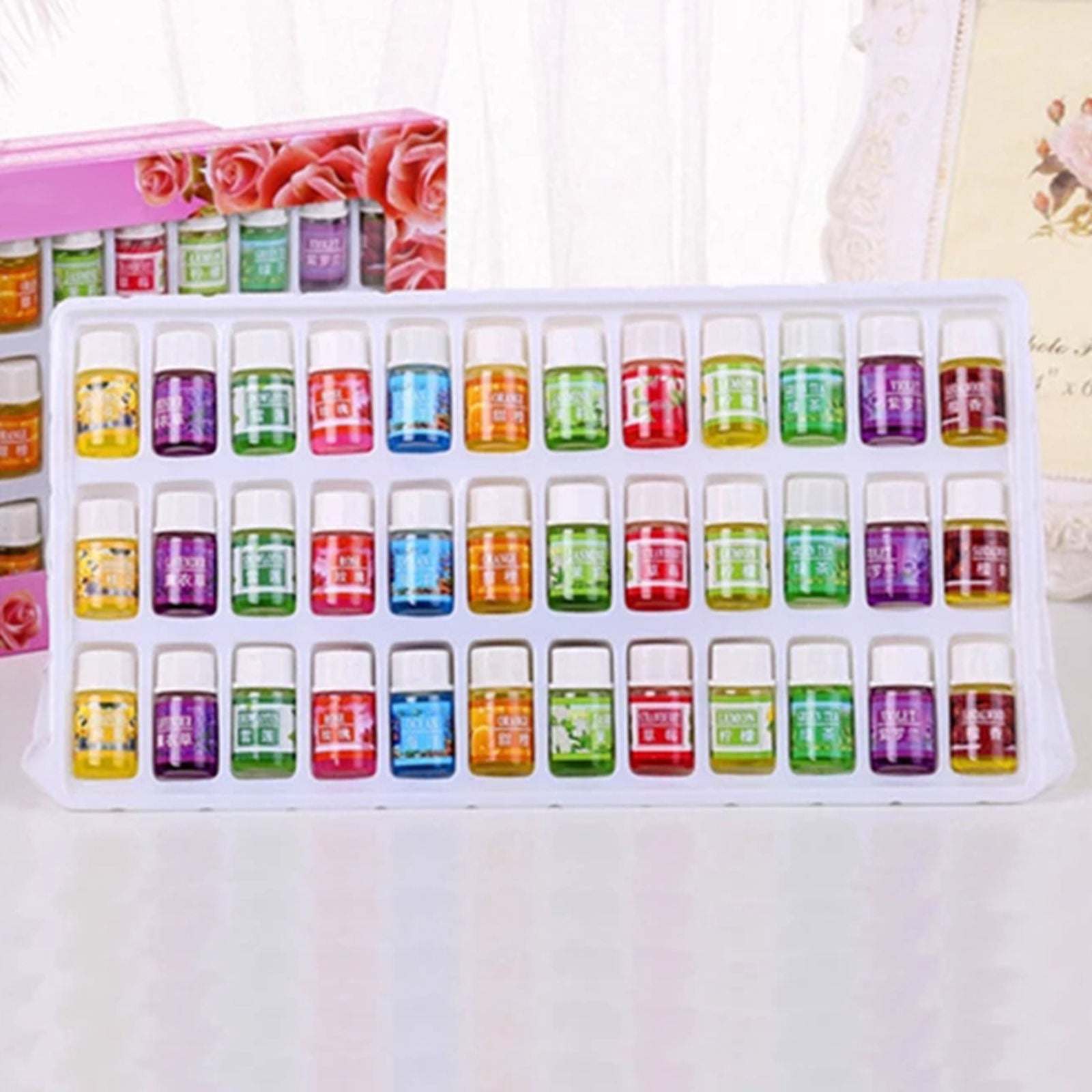 Aroma Essential Oils 12 Scents Massage Aromatherapy Oil Rose Lemon Diffuser