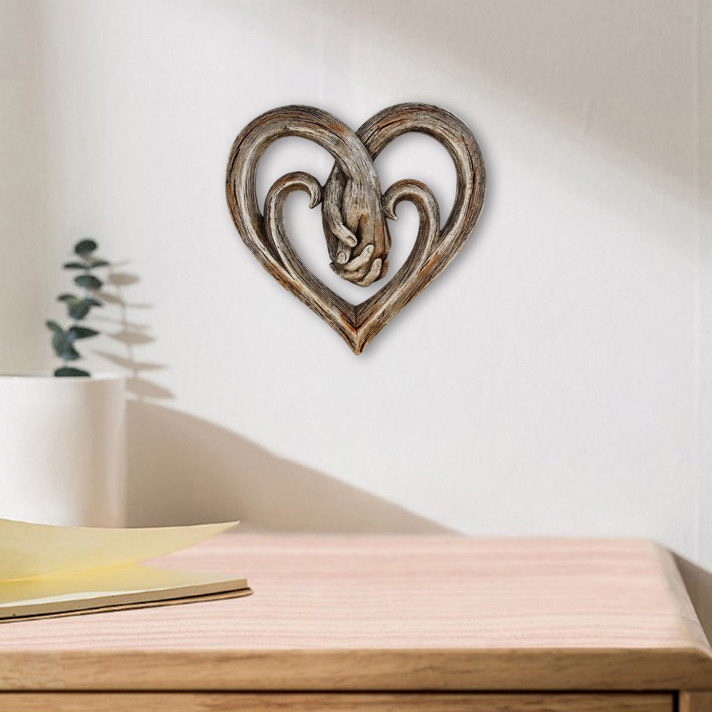 2PCS Holding Hand Wall Decor Plaque Sculpture Hands Clasped for Home Ornament