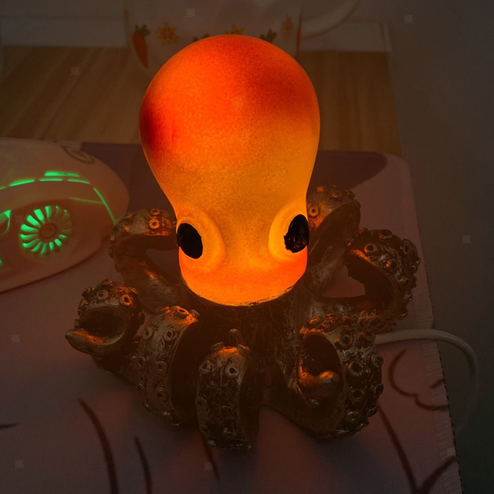 Octopus Decorative Living Room Bedside Octopus Table Lamp,Desk Lamp with USB