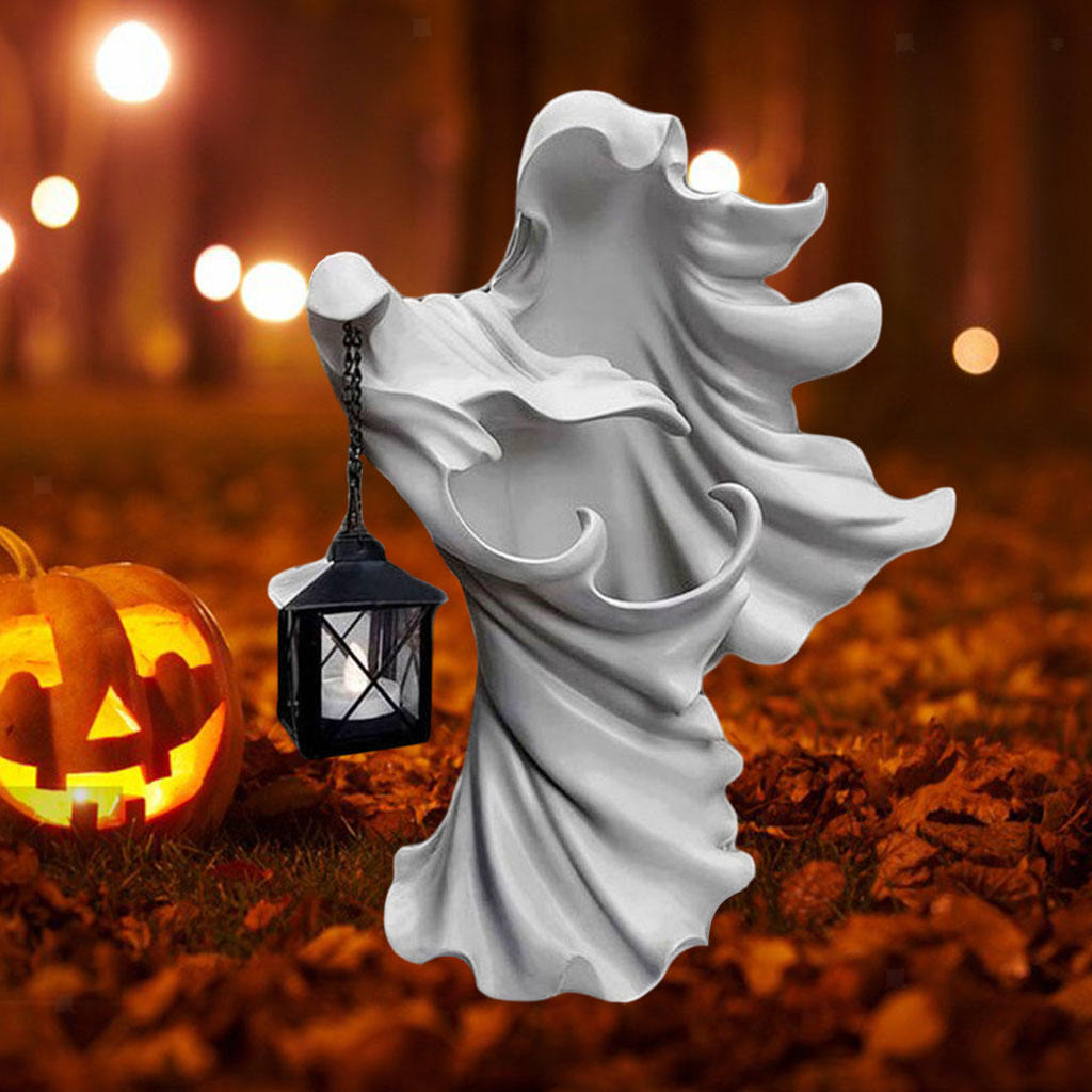 Faceless Ghost Garden Spooky Statue Photo Props Lamp Table Lights Decoration