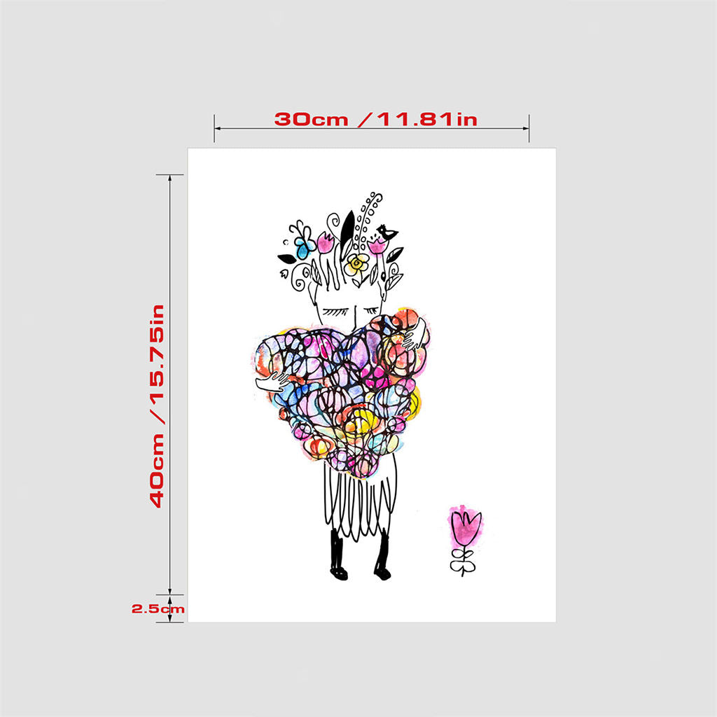 Modern Lady Heart Wall Art Hanging Decoration Ornaments for Kitchen Bedroom