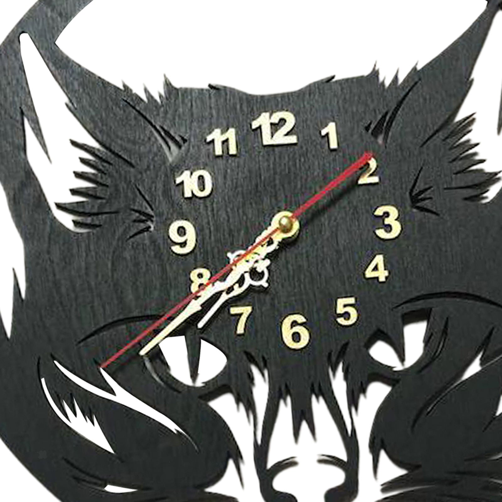 Wolf Wall Clock Battery Powered Silent Sweep for Living Room Birthday Gift