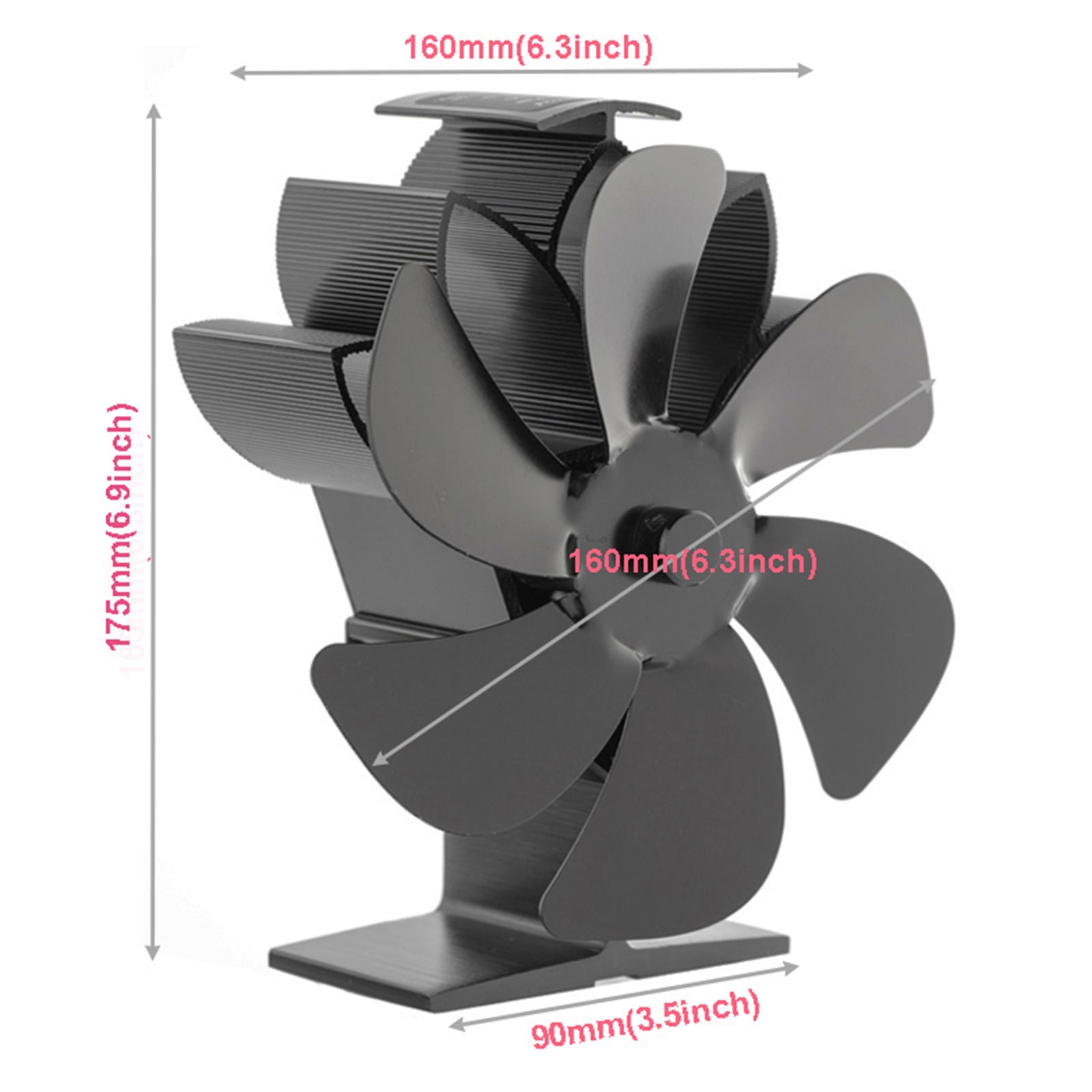 6 Blades Heat Powered Fireplace Fan Wood/Logs Stove Fan Silent Effective Fan
