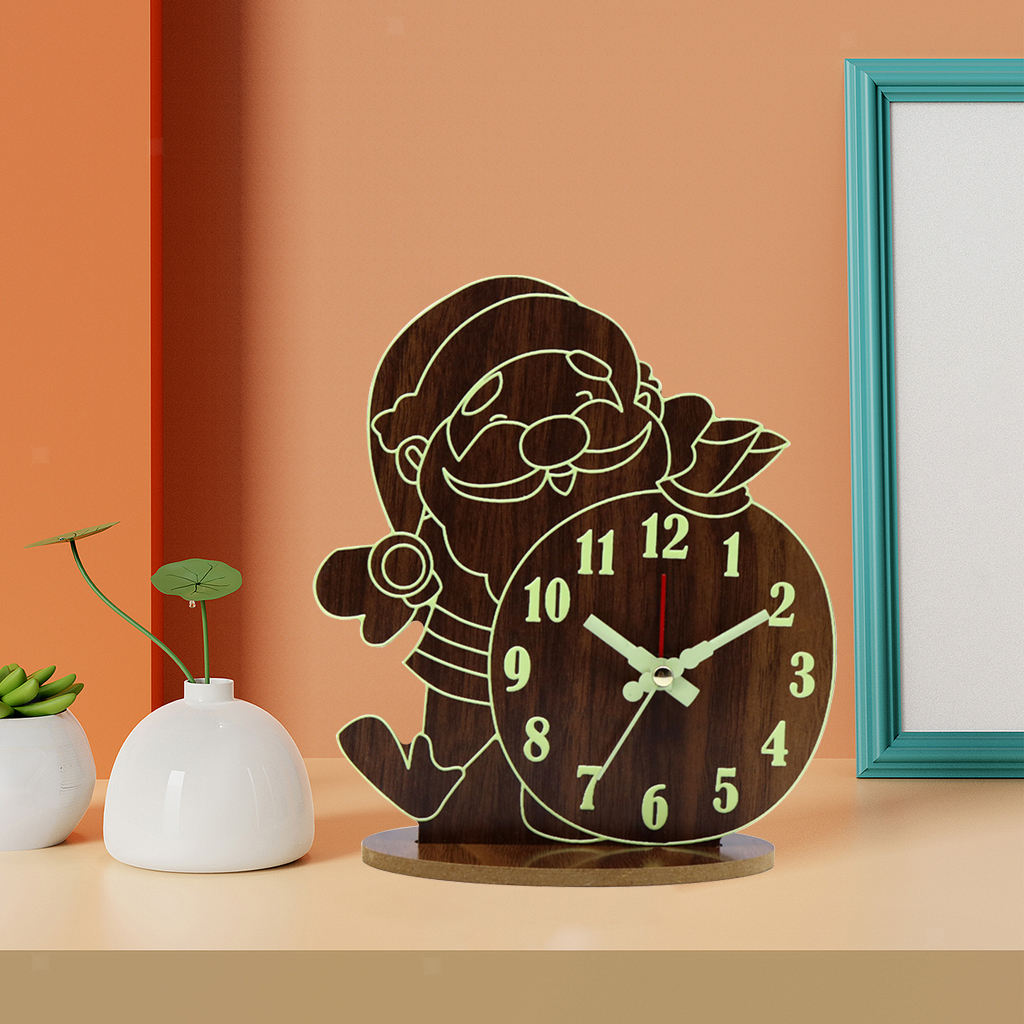 Xmas Alarm Clock Silent Luminous Clocks Decoration for Kids Adults Gifts
