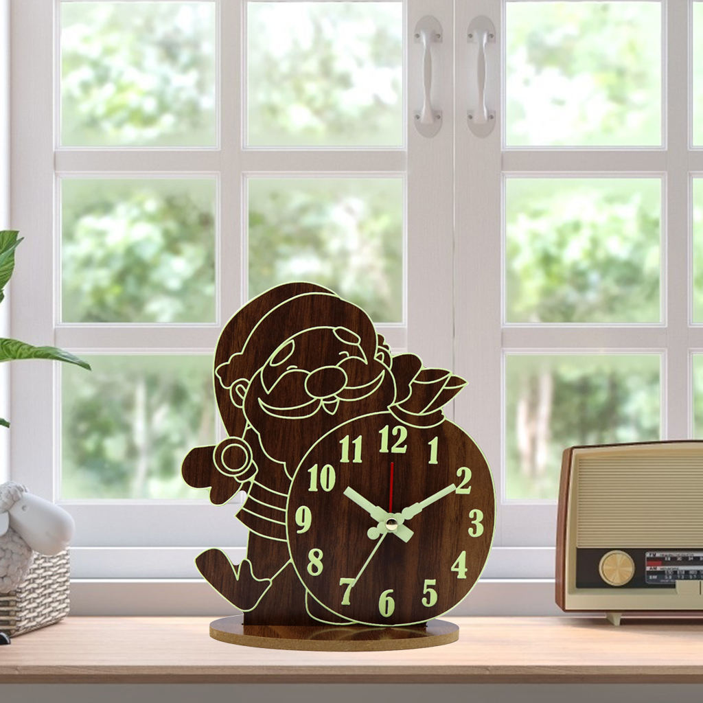 Xmas Alarm Clock Silent Luminous Clocks Decoration for Kids Adults Gifts