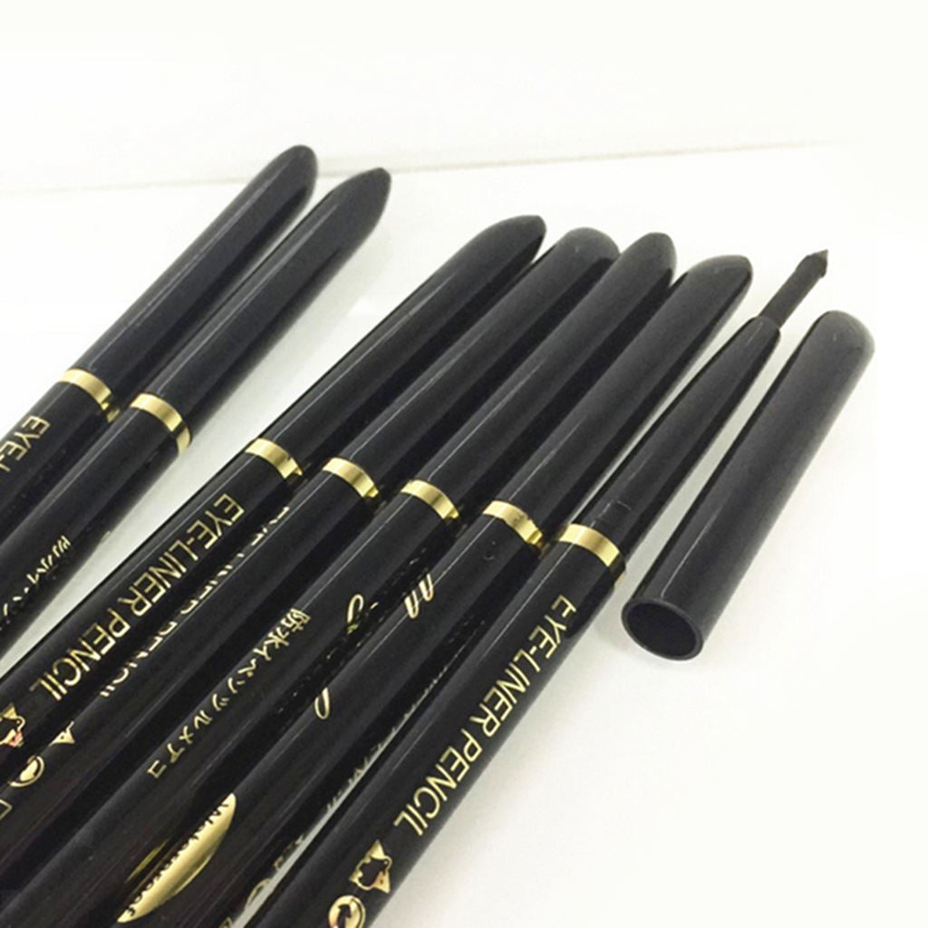 12pcs WATERPROOF Black Cosmetic Eye Liner Eyeliner Pencil Pen Makeup