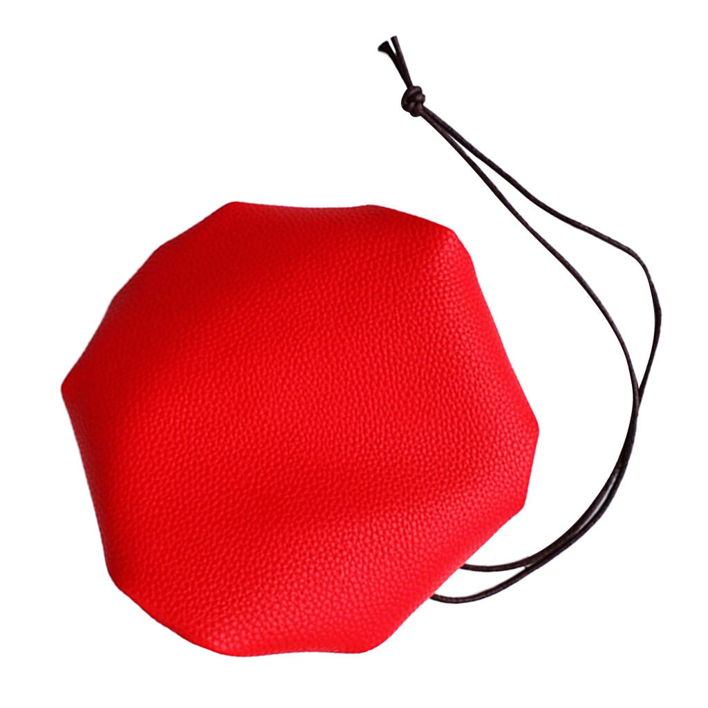 Waterproof 15" PU Leather Drawstring Storage Pouch Swimming Beach Camp -Red