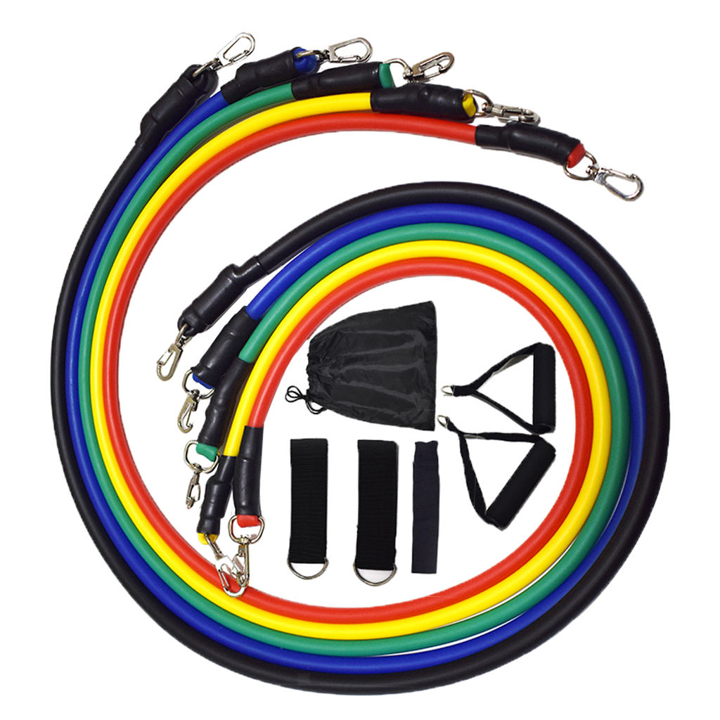 11pcs Resistance Bands Set with Foam Handles Workout Bands Physical Therapy
