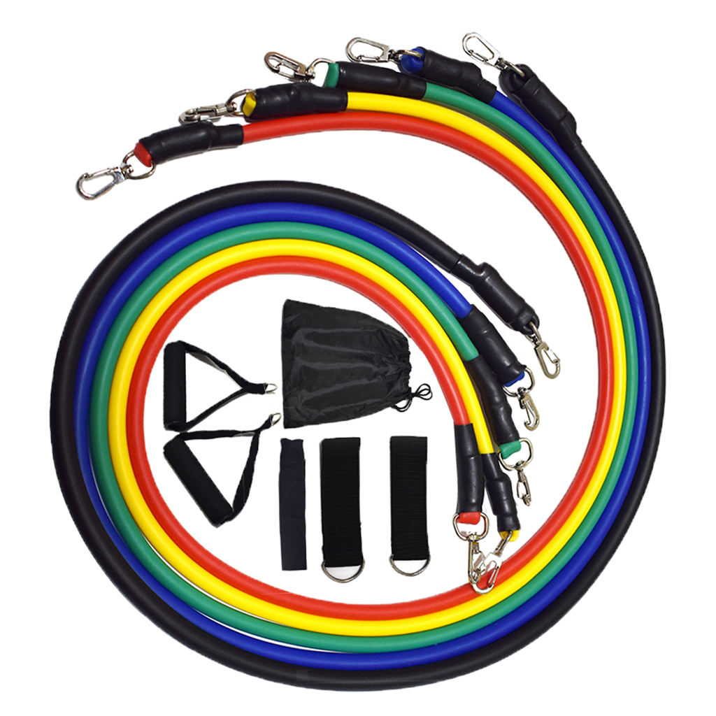 11pcs Resistance Bands Set with Foam Handles Workout Bands Physical Therapy