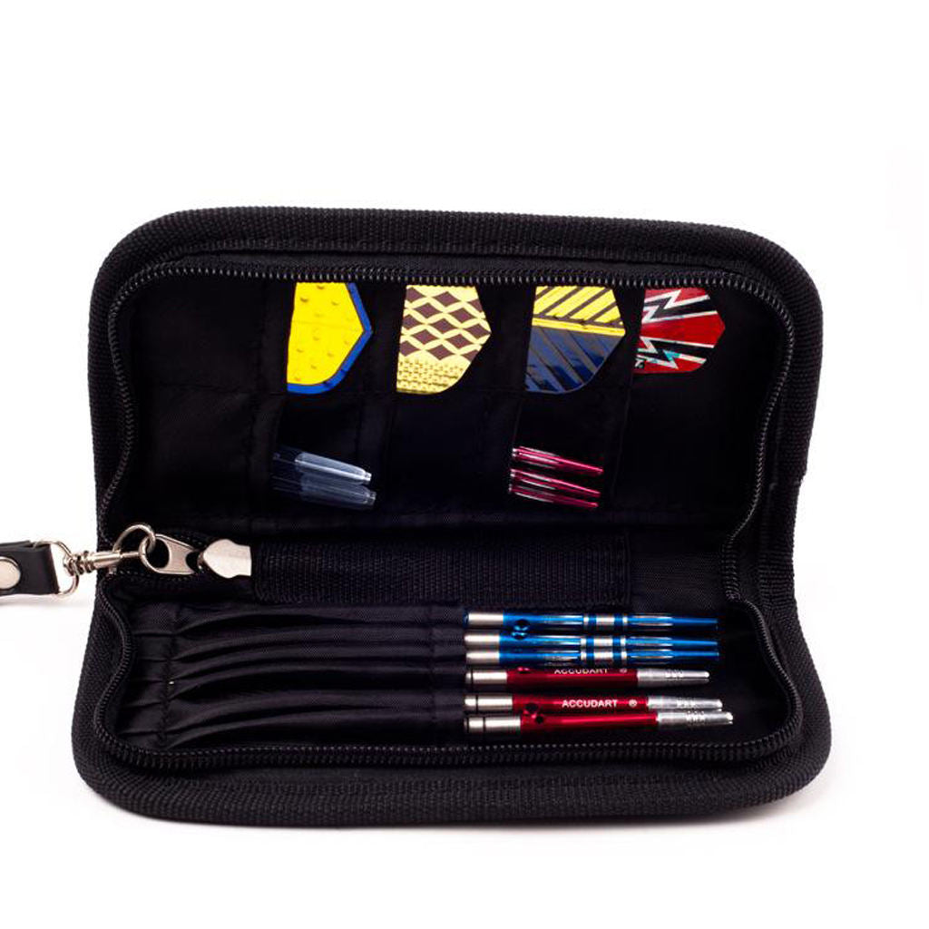 Portable Bifold Dart Carrying Case Holds 12 Darts Steel Tip Darts Zipper Bag