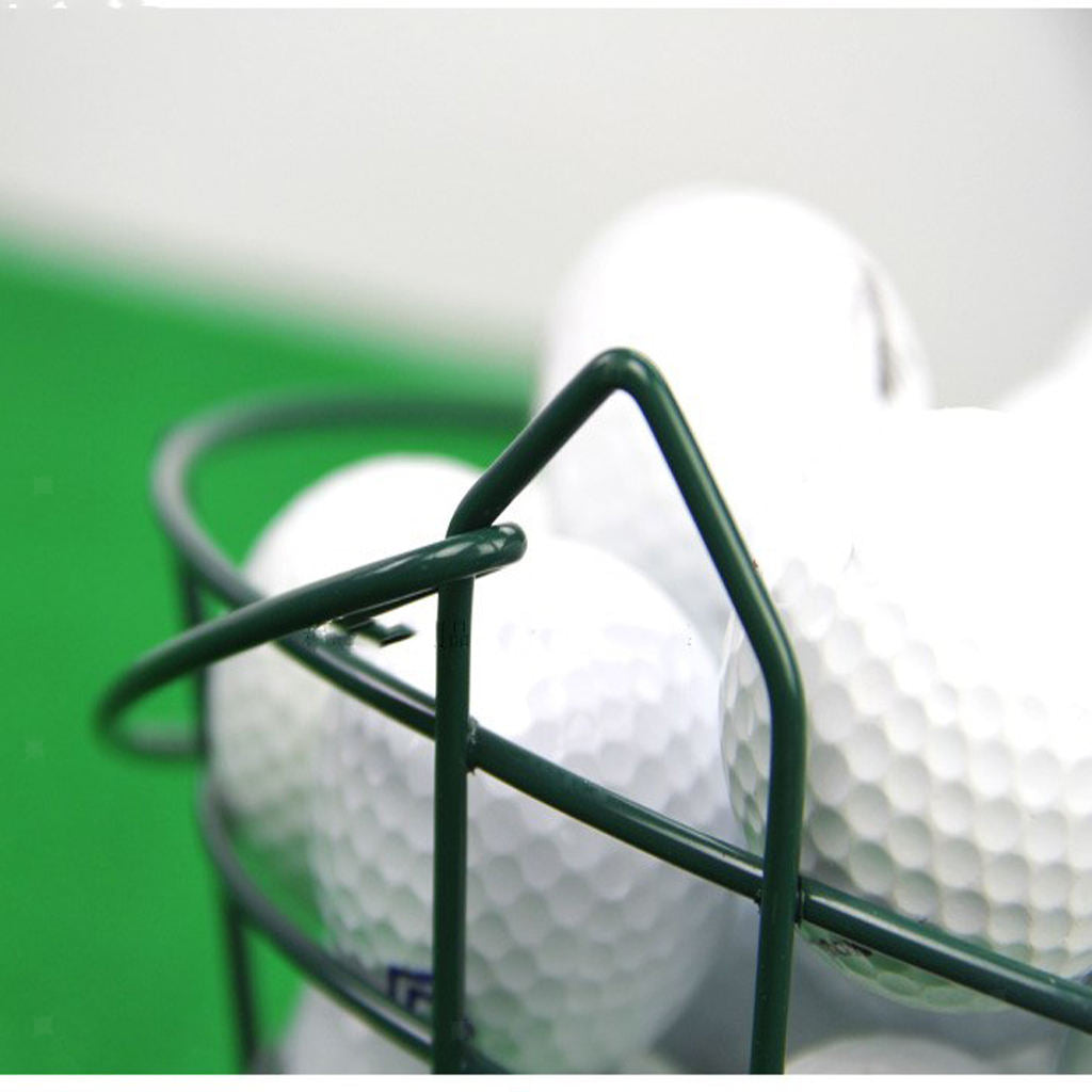 Anti-Rust Golf Range Basket 30-Ball Holder Container Steel Wire Bucket Accessory