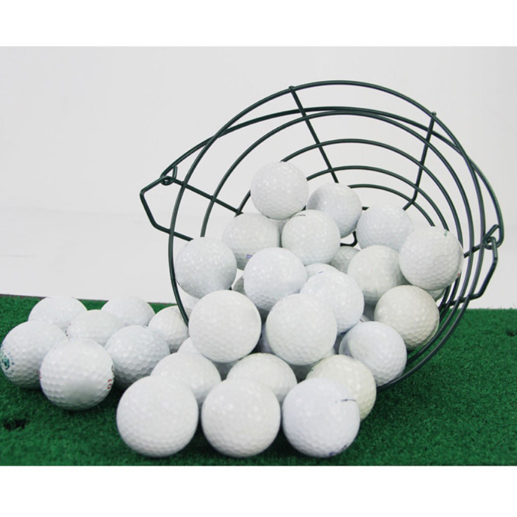 Anti-Rust Golf Range Basket 30-Ball Holder Container Steel Wire Bucket Accessory