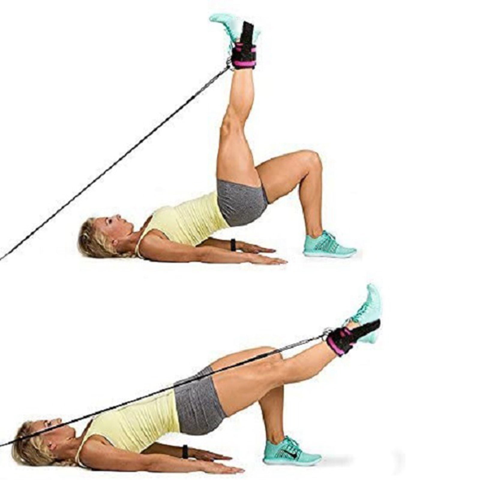 Ankle Strap D-Ring Ankle Cuff Attachment Weightlifting Workout Hip Abductors