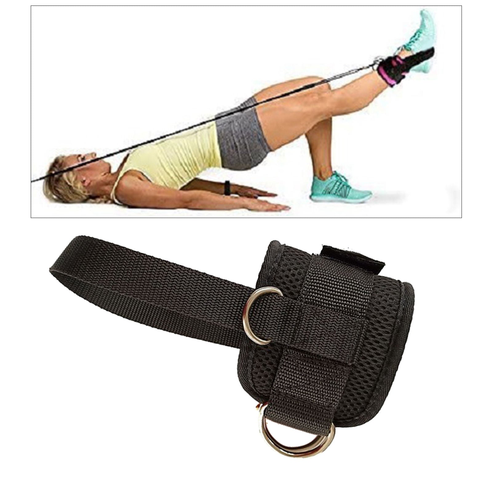 Ankle Strap D-Ring Ankle Cuff Attachment Weightlifting Workout Hip Abductors
